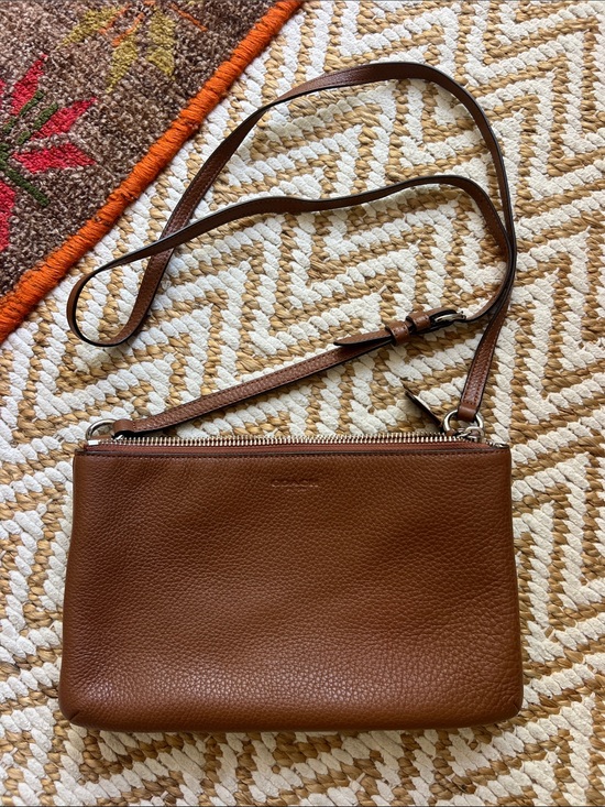 Coach Handbags - Coach Brown Pebbled Leather Crossbody Bag
